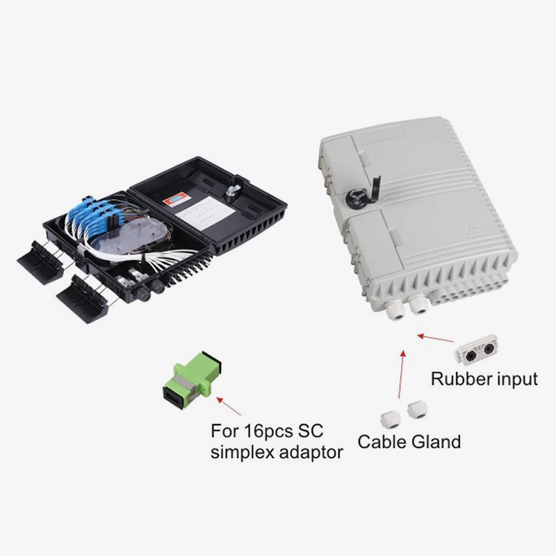 Caja de distribución de fibra óptica de 16 núcleos T7-206A-SC