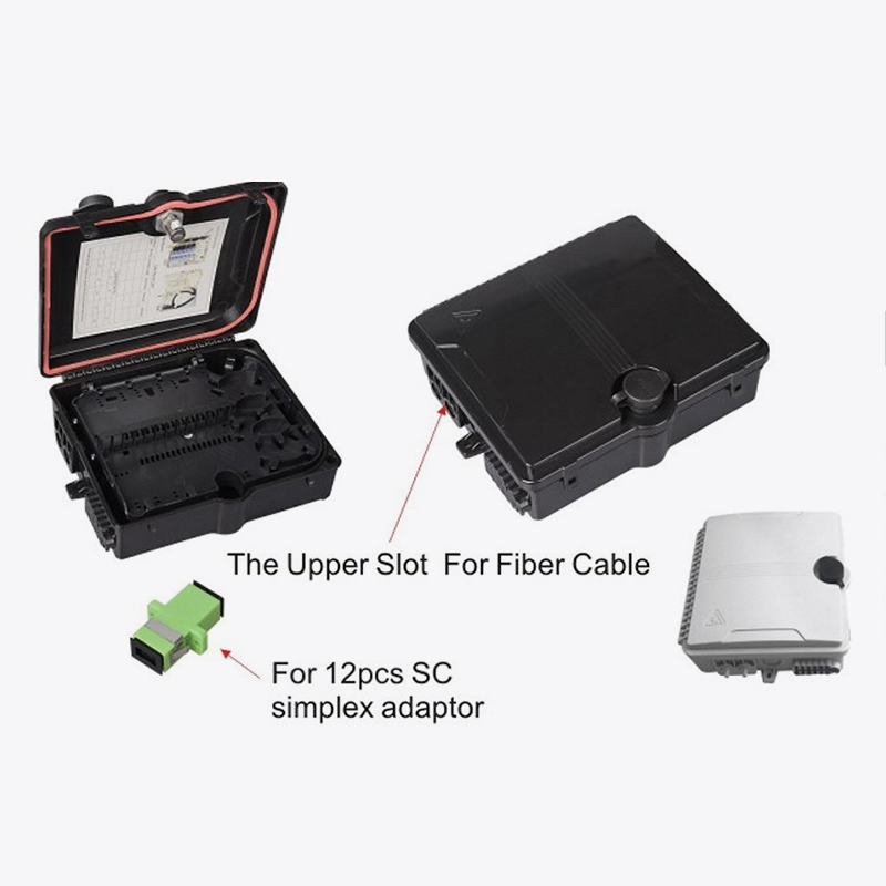 Caja de distribución de fibra óptica de 12 núcleos T7-207A-SC