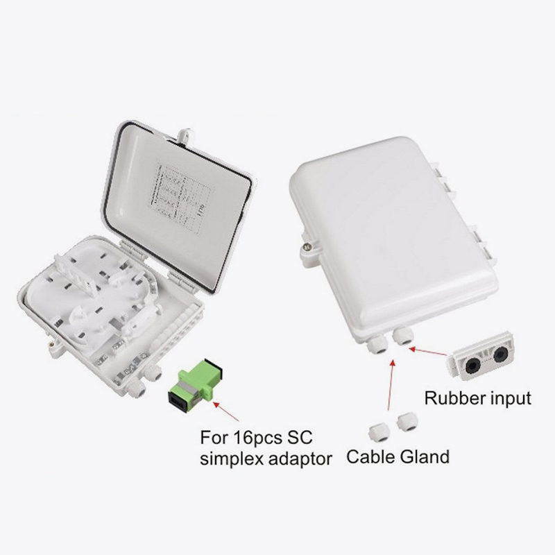 Caja de distribución de fibra óptica de 16 núcleos T7-225A-SC